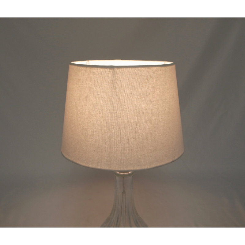 Abat-jour tambour en lin H 7,5 po x l 10 po (Uno) en blanc, Blanc