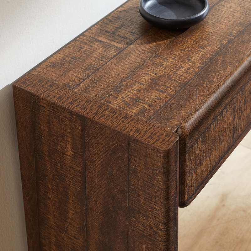 63'' Farmhouse Console Table, Entryway Table, Narrow Console Sofa Table With 3 Top Drawers, Brown