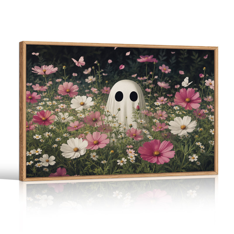 Art mural sur toile, "White Ghost In", H 24 po x l 36 po