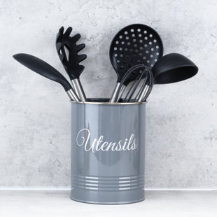 Metal Round Utensil Crock