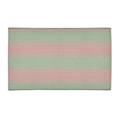Tapis vert/rouge fait main