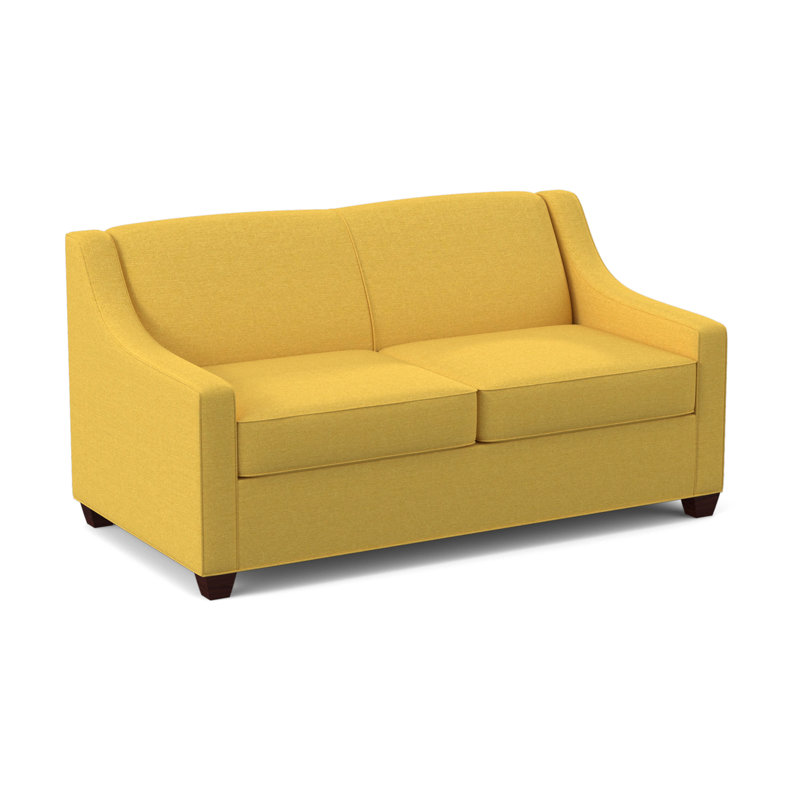 Phillips 68" Recessed Arm Sofa Bed with Reversible Cushions, Empire Mahogany, Hybrid, Antic Mimosa