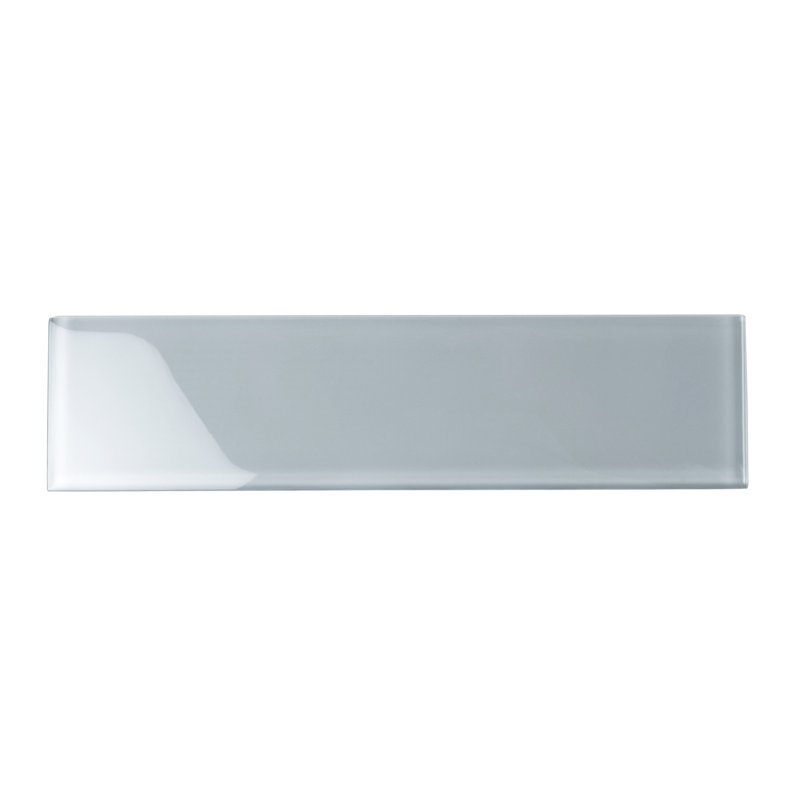 3'' x 12'' Glass Subway Wall Tile, Gray