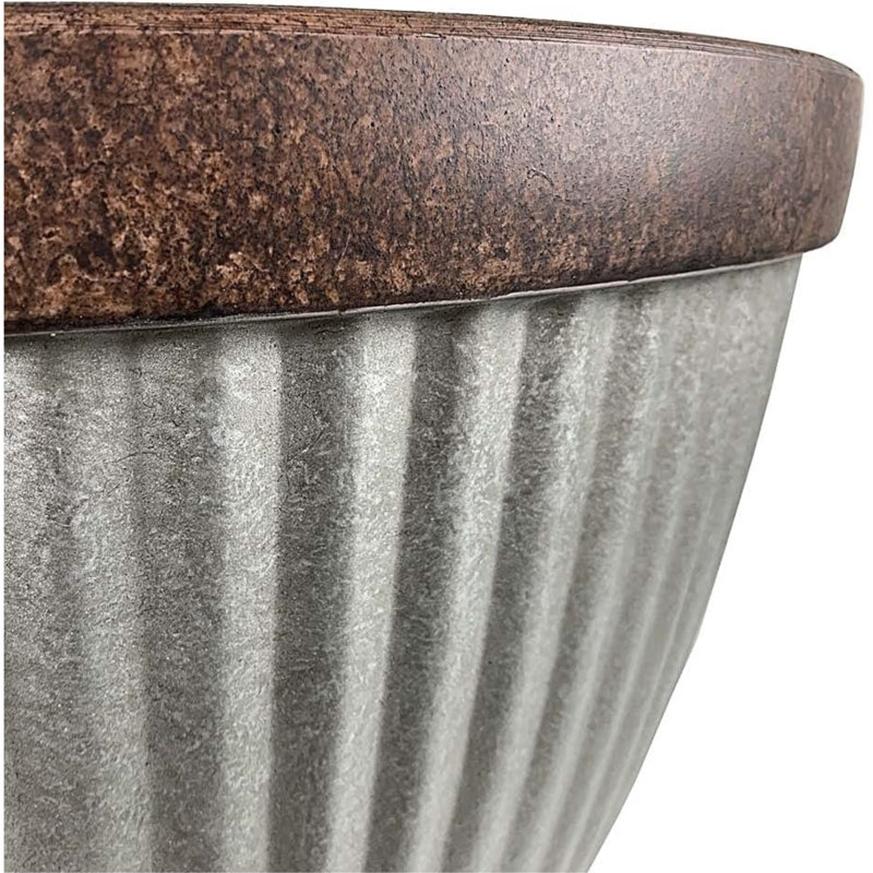 Westlake 20.5" Rustic Brown Resin Outdoor Planter