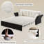 Lit beige 3 en 1, revêtement en velours, 2 coussins, support confortable pour la chambre à coucher, conversion rapide-819089638