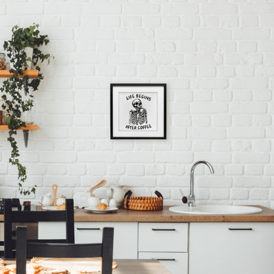 «Life Begins After Coffee», reproduction encadrée sous verre, conception de JJ Design House LLC