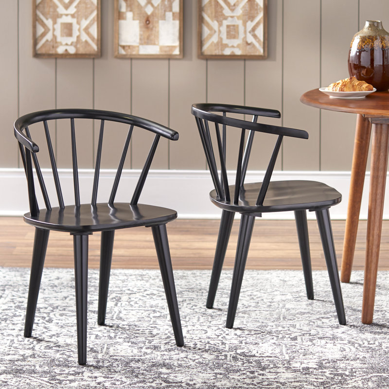 Ensemble de salle à manger Mehmud, Noir, 3 Pieces: Table, 2 Chairs, Walnut