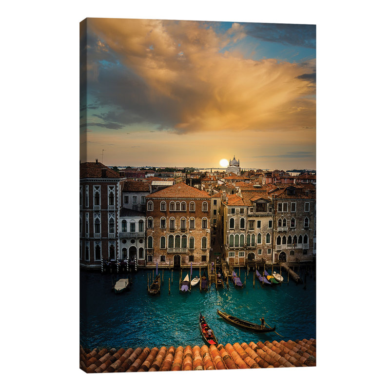 Sunset In Venice by Enzo Romano - Wrapped Canvas Print, 45.72cm H x 30.48cm W x 1.91cm D