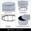 Dressing Table Stool with storage, 37.5 cm Wide Velvet Round Seat for Living Room Bedroom Furniture-487460818