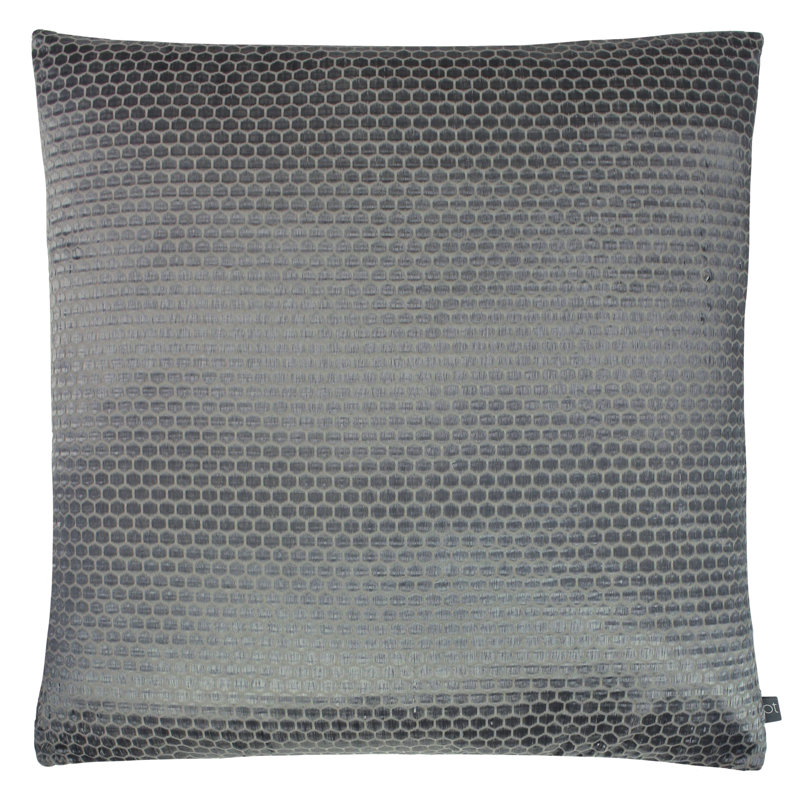 Geometric Square Cushion, Sterling, Polyester