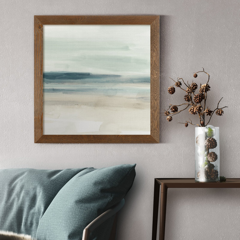 Blue Sands I, reproduction d’art sur toile encadrée, H 17 po x l 17 po x P 1,5 po, Cadre en érable