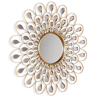 Miroir mural rond à glam bling fleur burst Chumasero