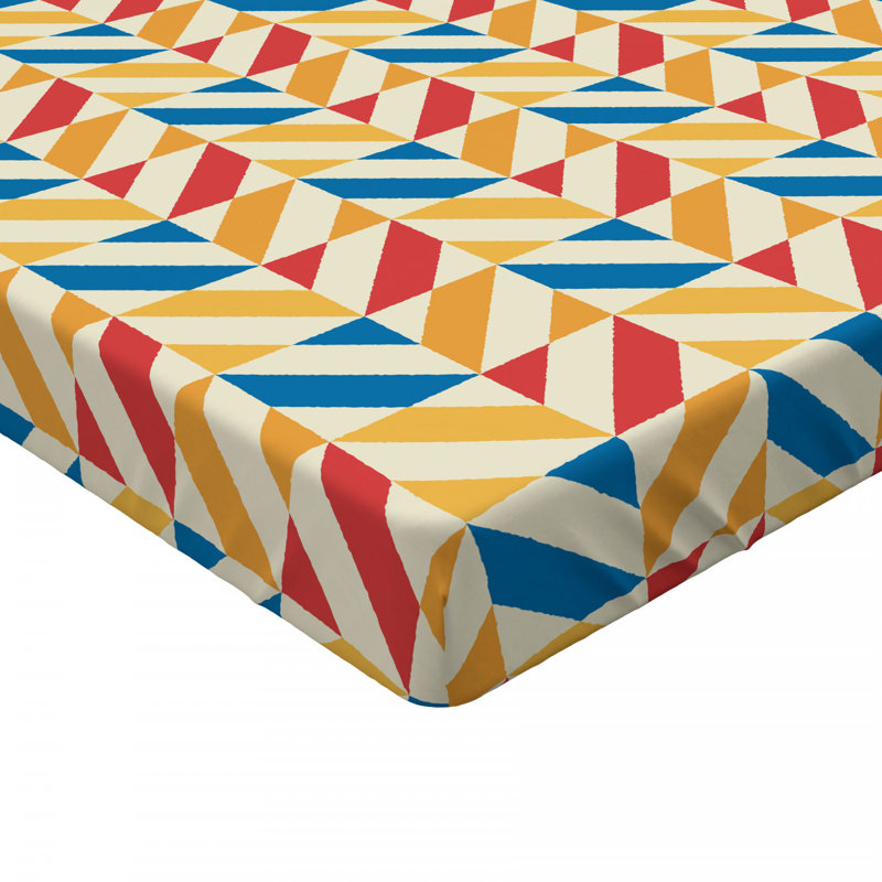 Microfiber Geometric Fitted Sheet, Full Fitted Sheet