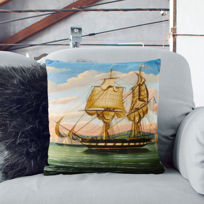 Bay Of New York At Sunset Square Throw Cushion, 40cm H x 40cm W x 15cm D