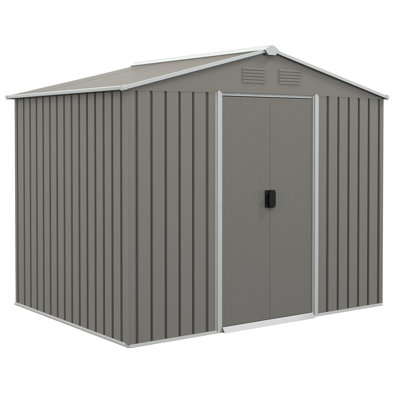 Brenson 7.7 ft. W x 5.7 ft. D Galvanised Steel Steep Slope Garden Shed