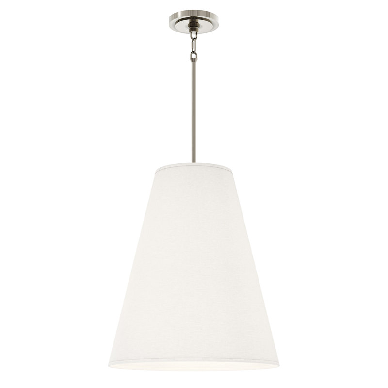 4 - Light Pendant, Shannon Oyster, Polished Nickel