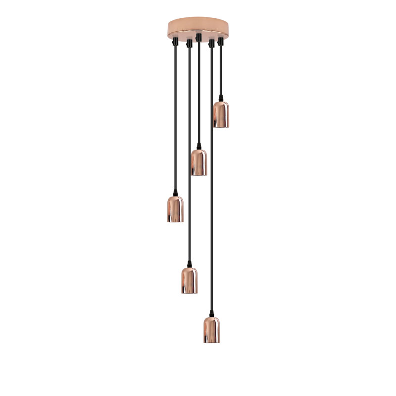 Justen 5 - Light Rose Gold Cluster Pendant, Yes