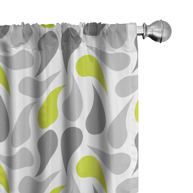 Paisley Room Darkening Rod Pocket Curtain Panel, 28" x 84", Green