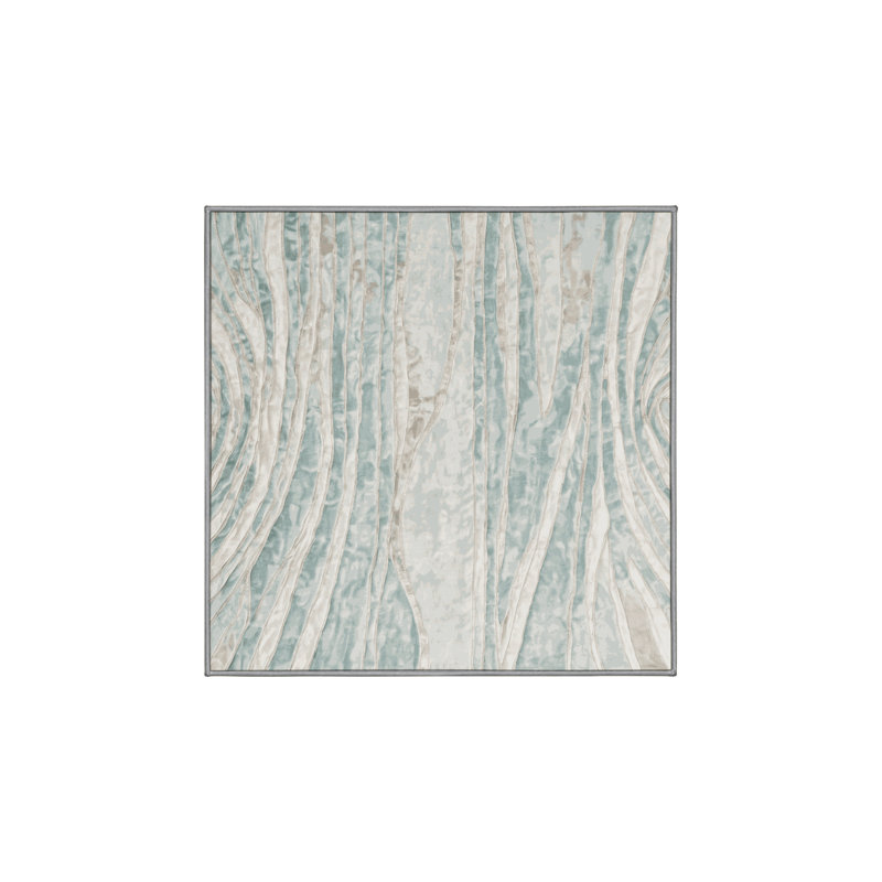 Machine Washable Gray Area Rug, Square 6'