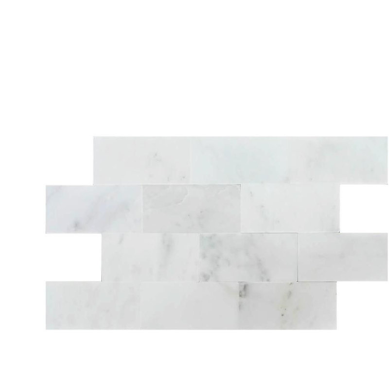 6 in. x 12 in. Stone Tile, Honed Oriental White