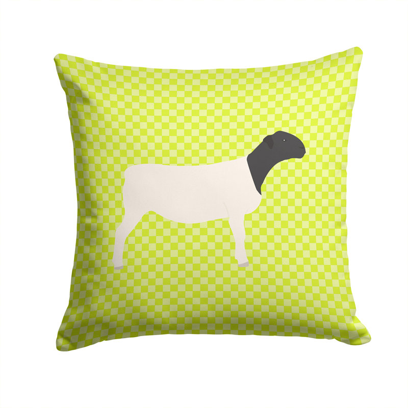 Coussin extérieur dorper ovin check, Vert, 14 po x 14 po