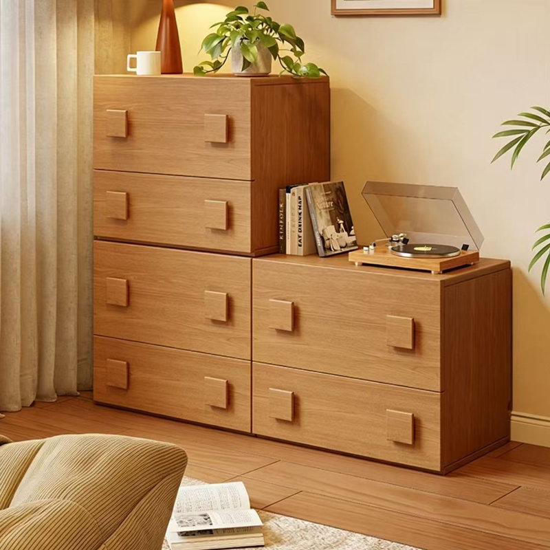3pc, Cherry Wood Color, Solid Wood Free Combination Cabinet, Modular Free Grid Cabinet, Low Cabinet, Door Cabinet, Tv Cabinet, Storage Cabinet, Low Bookcase