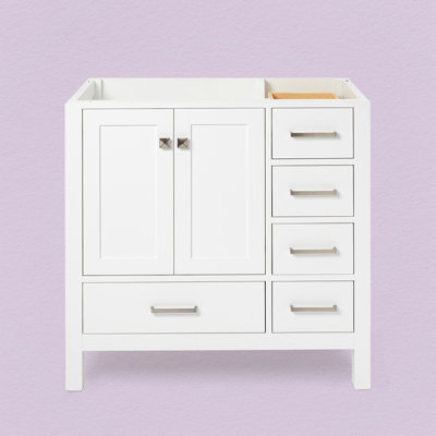 Cambridge Left Offset 36" Single Bathroom Vanity Base Only