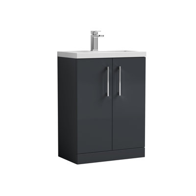 Arno Compact 605mm Single Bathroom Vanity with Integrated Vitreous China Basin