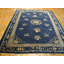 Tapis antique en laine noué à la main bleu antique des années 1900