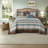 Reversible Cotton Full Queen Bedding Sets, Jacquard Blue For Home