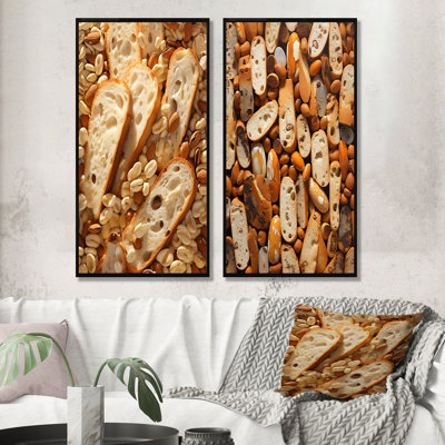 Freshly Bake Biscotti Boulevard - Desserts, ensemble d'art mural sur toile, 2 pièces