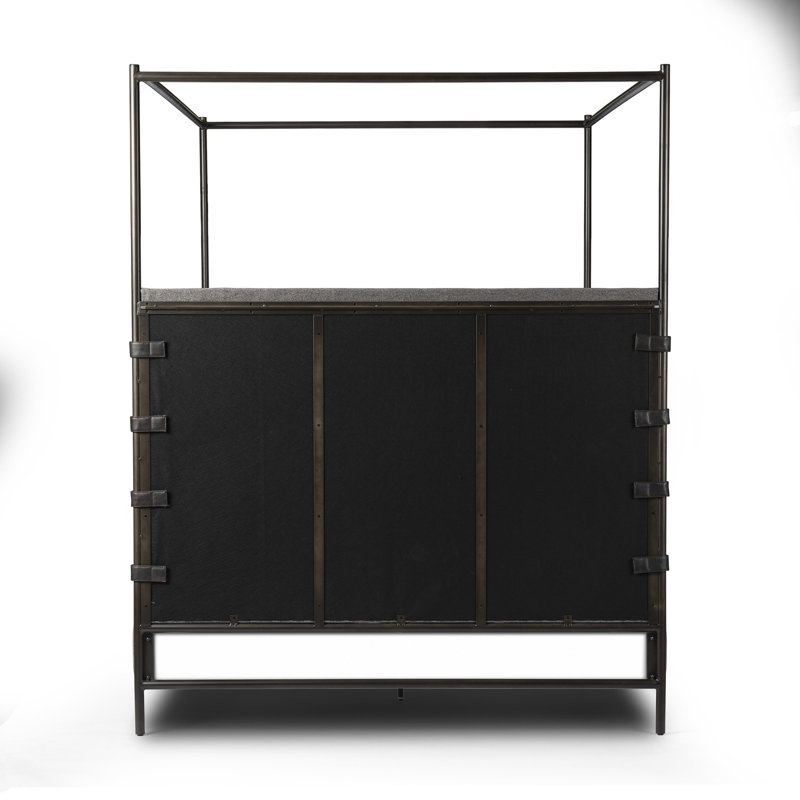 Anderson Upholstered Canopy Bed, Queen, Beige