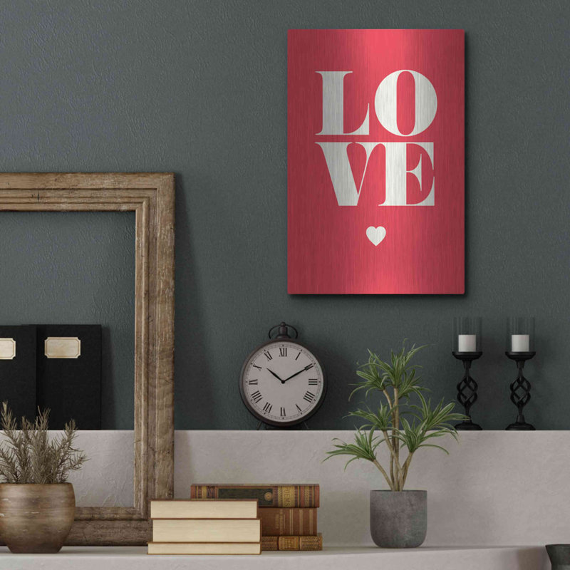 «Love» par GraphINC, art mural en métal, H 16 po x l 12 po