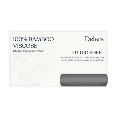 Delara 100% Bamboo-Derived Viscose Deep Pocket Soft Cooling Fitted Sheet