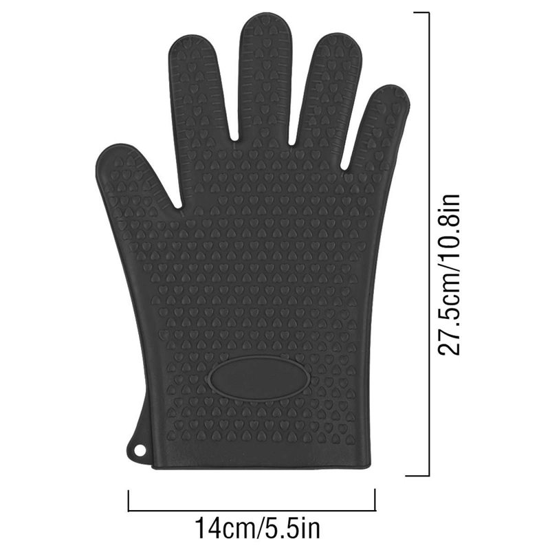 Ensemble de gants de cuisine en silicone Gustave, Noir