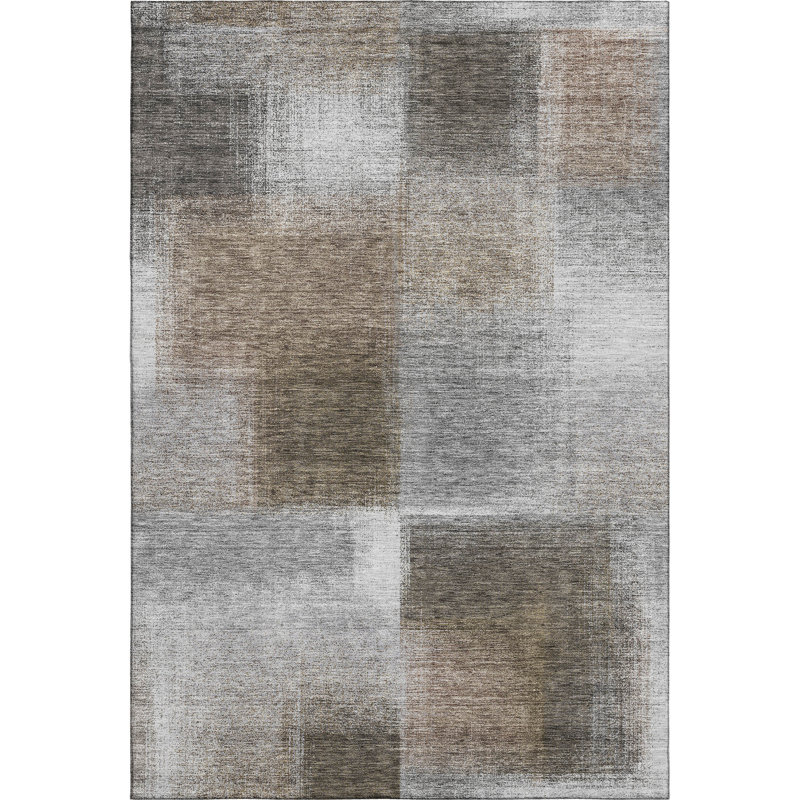 Premium Machine Washable Tweedy Silver Rug, Rectangle 10' x 14'