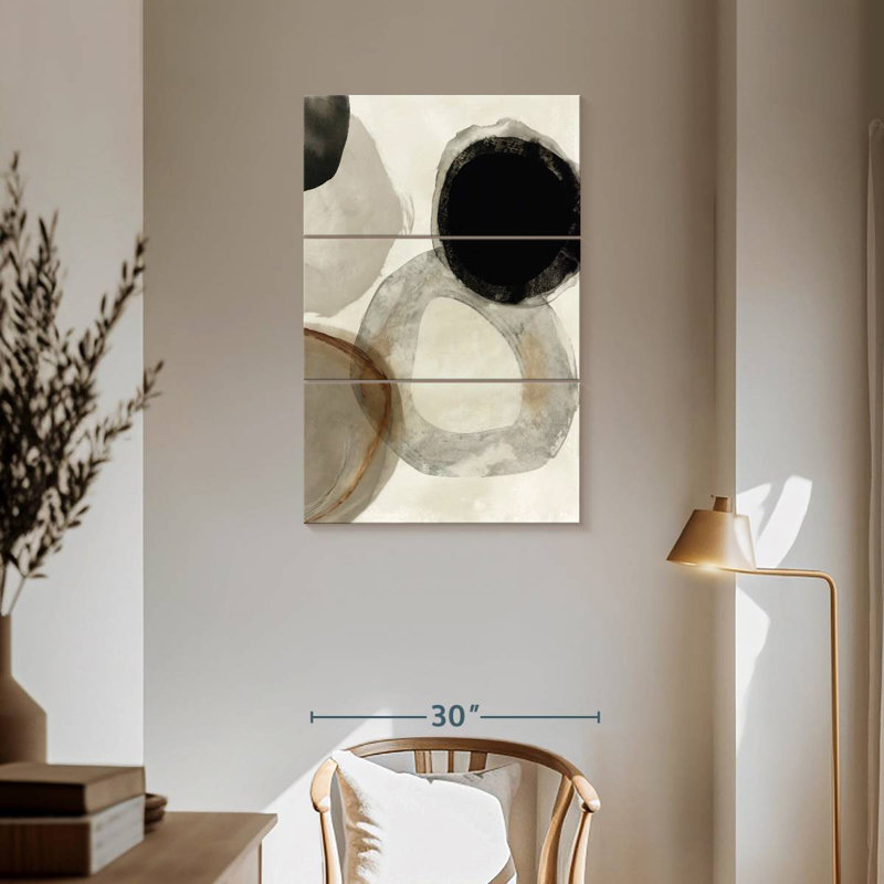 Avery Beige Rings I, 57" H x 36" W