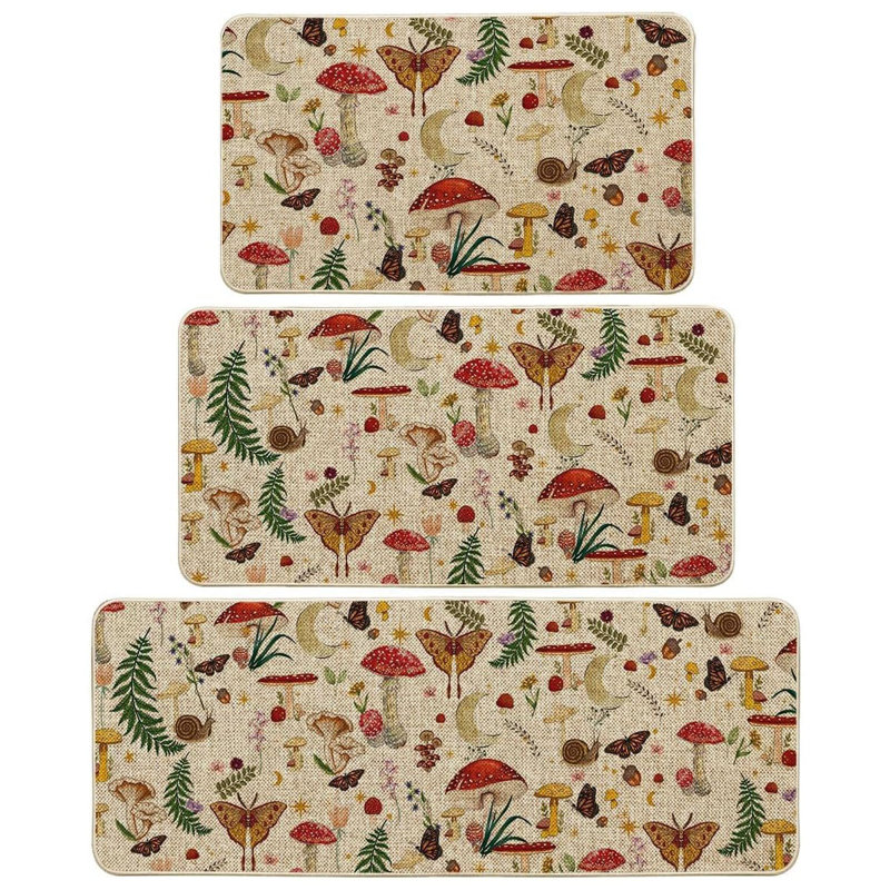 Ensemble de 3 tapis de cuisine champignon et champignon
