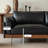 Black Genuine Leather Modular Sofa cushion couch