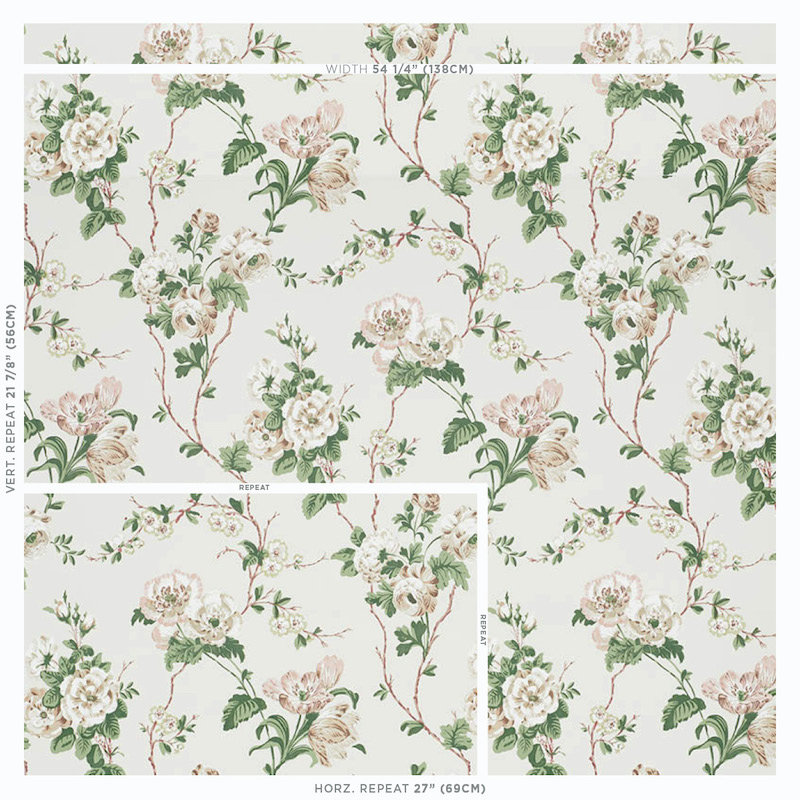 Papier peint Schumacher x Veere Grenney Betty, Rose discret