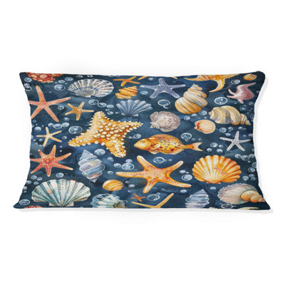Coussin lombaire côtier orange - bleu marine III