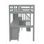 Structure de lit simple de taille mezzanine avec bureau intégré et tiroirs de rangement doubles-738084955