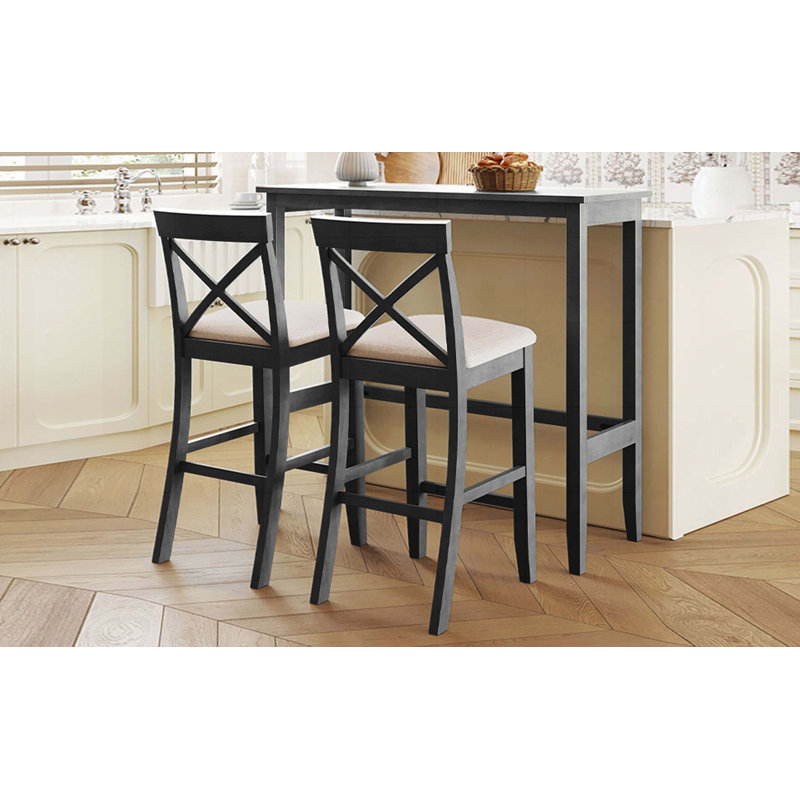 Ensemble de coin-repas 48 po avec 2 chaises pour petits espaces, gris