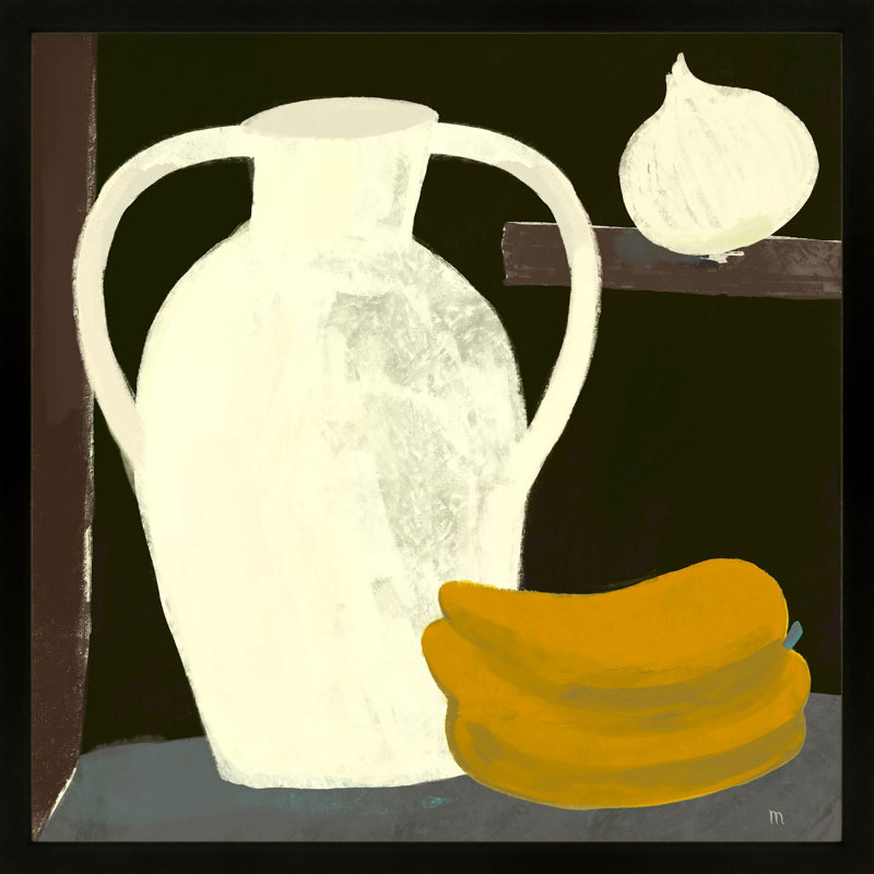 Kitchen Shelf Painting by StudioM, Black, 16" H x 16" W x 1.25" D
