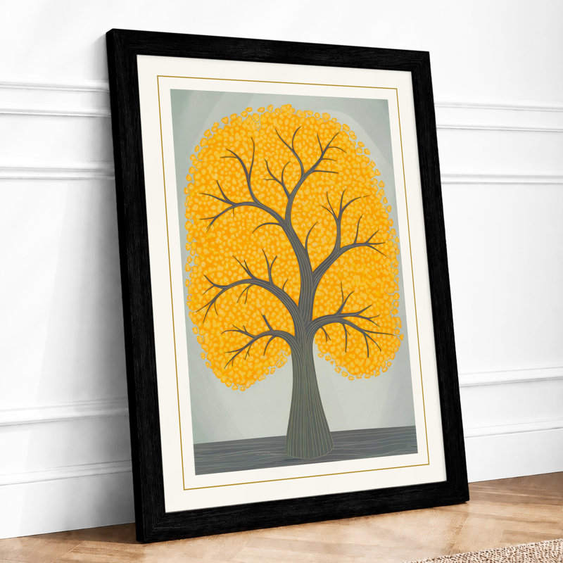 Golden Tree Minimalist - Print, A1 - 84.1 x 59.4 cm, Black