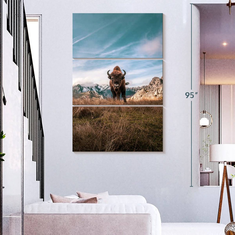 Bison, 74" H x 48" W