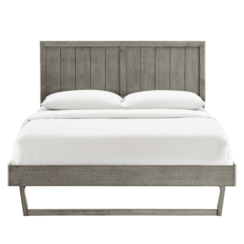 Lit plateforme Alana, Gris, Simple