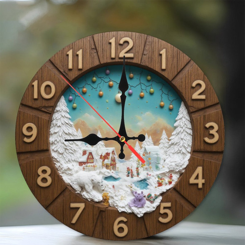 Noël-Village-Horloge-Diorama