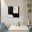 Art mural texturé abstrait noir et blanc 16 po x 16 po