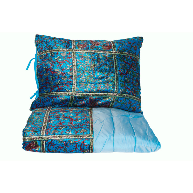 Ensemble de couvre-lit en velours 3 pièces Cheta
